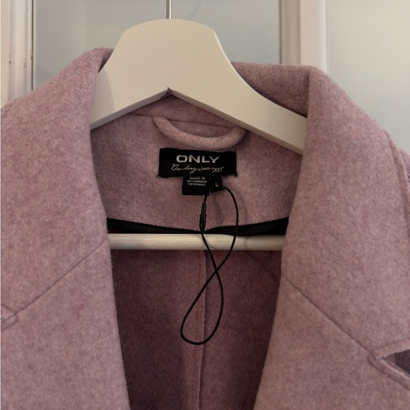 Only Mauve-Pink Wool Blend Trench Coat - Picture 2 of 8